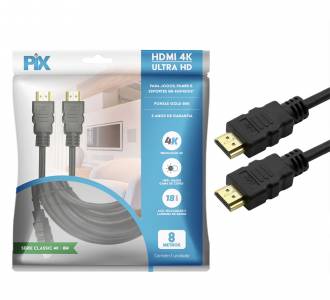 CABO HDMI  8,0MT V2.0 4K S/FILTRO PIX HDR 19P 30AWG 018-2228