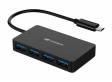 HUB 4 PORTAS USB-C 4P USB 3.0 C3TECH HU-C310BK