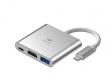 HUB 3 PORTAS USB-C 1P USB 3.0/1P HDMI/1P TIPO-C C3TECH HU-D10SI